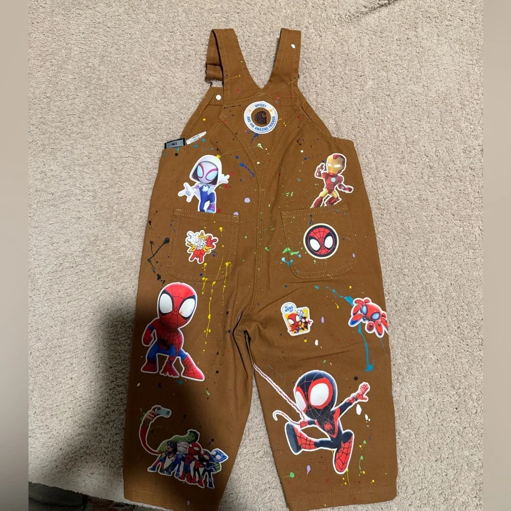 Carhartt Brown Kids' Painter-Style Superhero Overalls - Picture 2 of 4